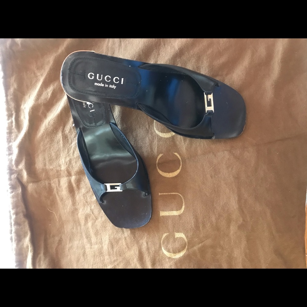 Gucci mid heel slide